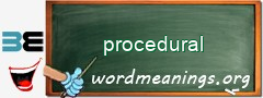 WordMeaning blackboard for procedural